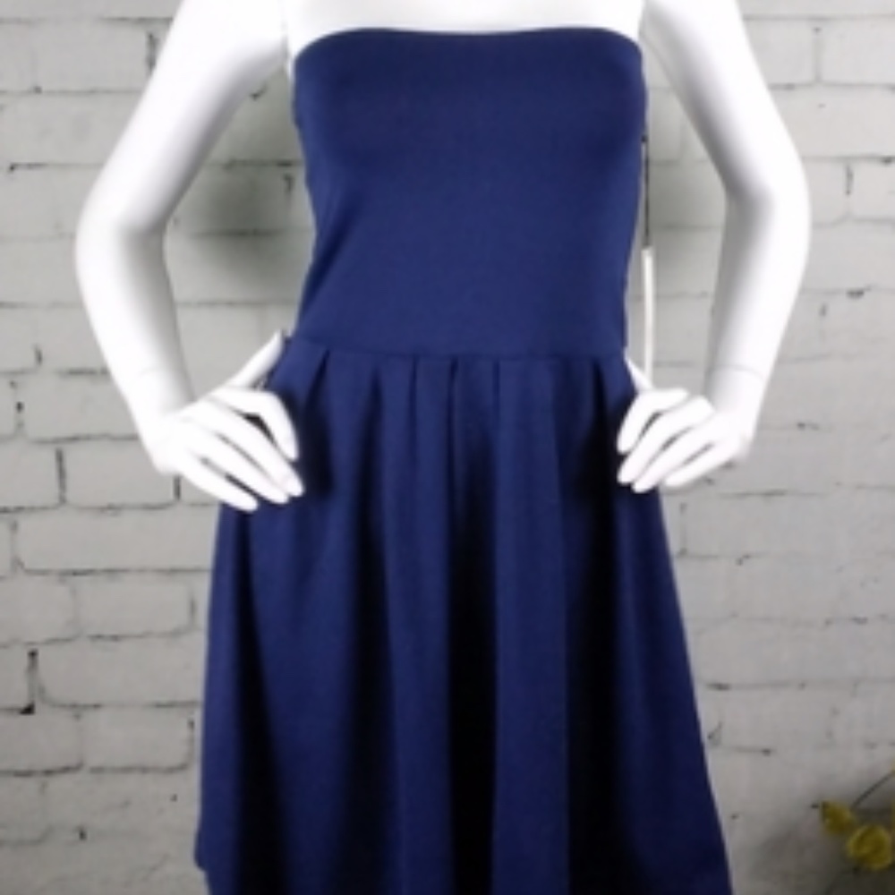 Susana Monaco navy blue strapless dress